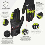 VIATERRA Riding Gloves Holeshot V2 Fluro Green - Image 4