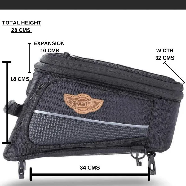 GUARDIAN GEARS Semi Hard Universal (Non-Magnetic) Tank Bag Alpha 20L, with Waterproof Dry Bag - Image 6