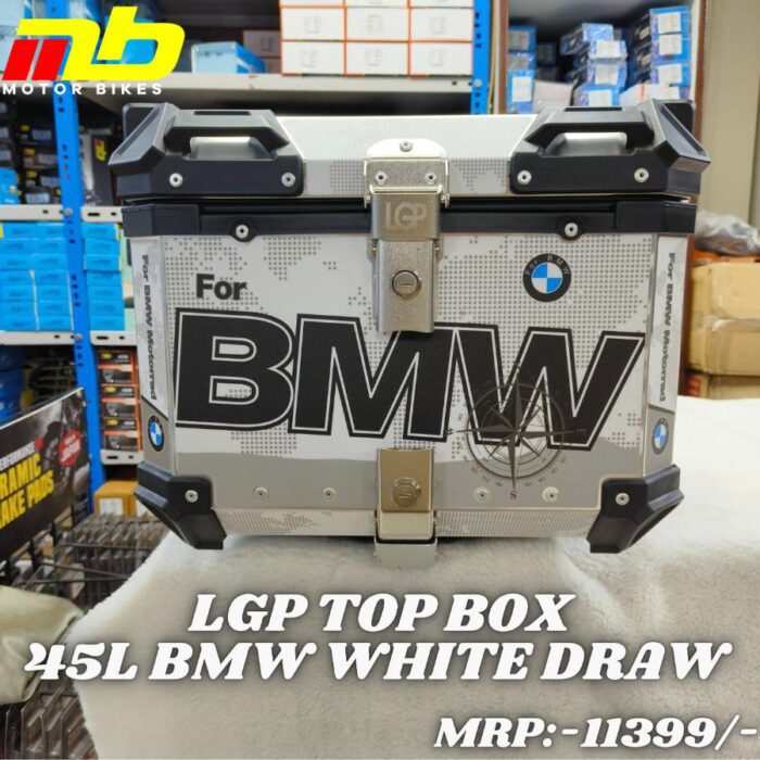 LGP Aluminium Top Box 45L BMW Draw Graphic White - Image 1