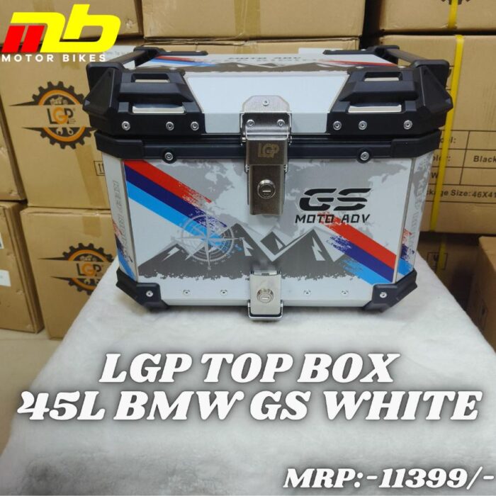 LGP Aluminium Top Box 45L BMW GS Graphic White - Image 1