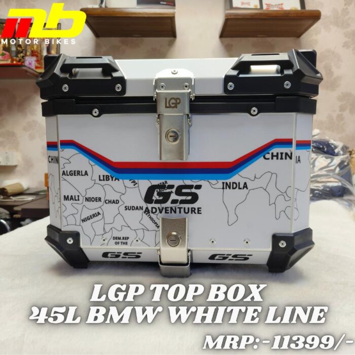 LGP Aluminium Top Box 45L BMW Line Graphic White - Image 1