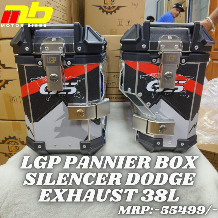 LGP Aluminium Pannier Box 38L BMW GS Colour Sticker with Silencer/Exhaust Dodge - Image 1