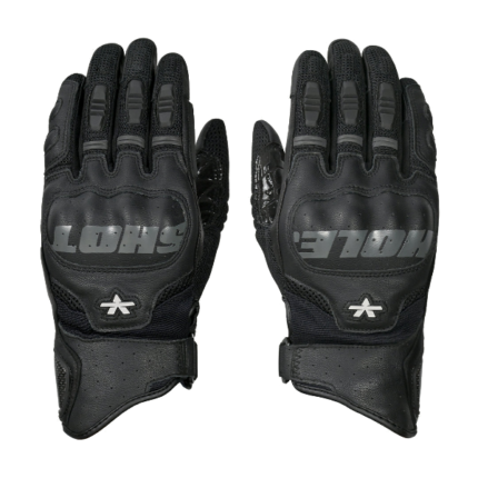VIATERRA Riding Gloves Holeshot Pro Black, back of hand detail