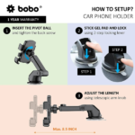 BOBO Car Phone Holder CM5 Black - Image 3