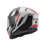 LS2 Helmet FF818 Storm III Sporty White Blue Red Glossy - Image 5