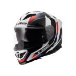 LS2 Helmet FF818 Storm III Sporty White Blue Red Glossy - Image 7